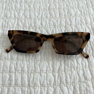 Free People Trendy Squared Cat Eye Tortoise Sunglasses
